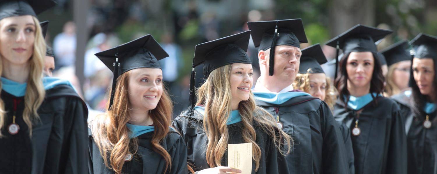 Graduates in caps and gowns